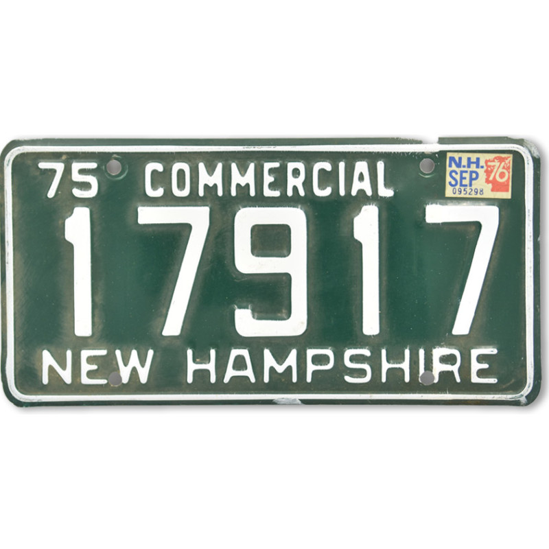 Americká SPZ New Hampshire 1975 Green