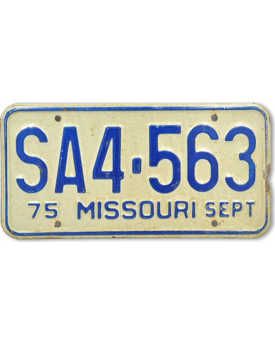 Americká SPZ Missouri 1975 white