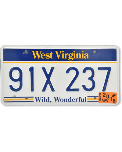 Americká SPZ West Virginia Wild Wonderful 91X 237