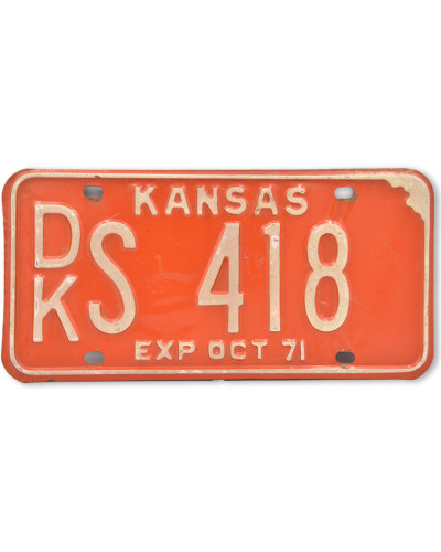 Americká SPZ Kansas Vintage Red 1971