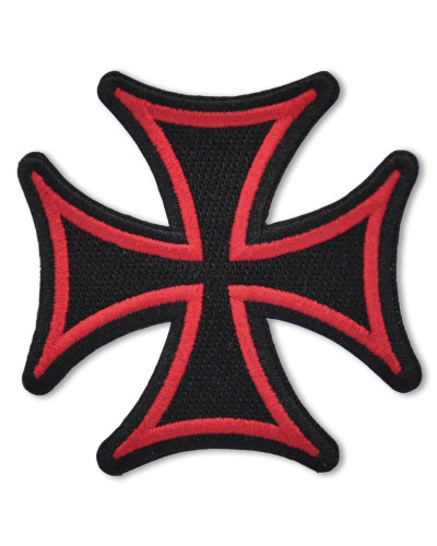 Moto nášivka Kříž červený 7 cm x 7 cm