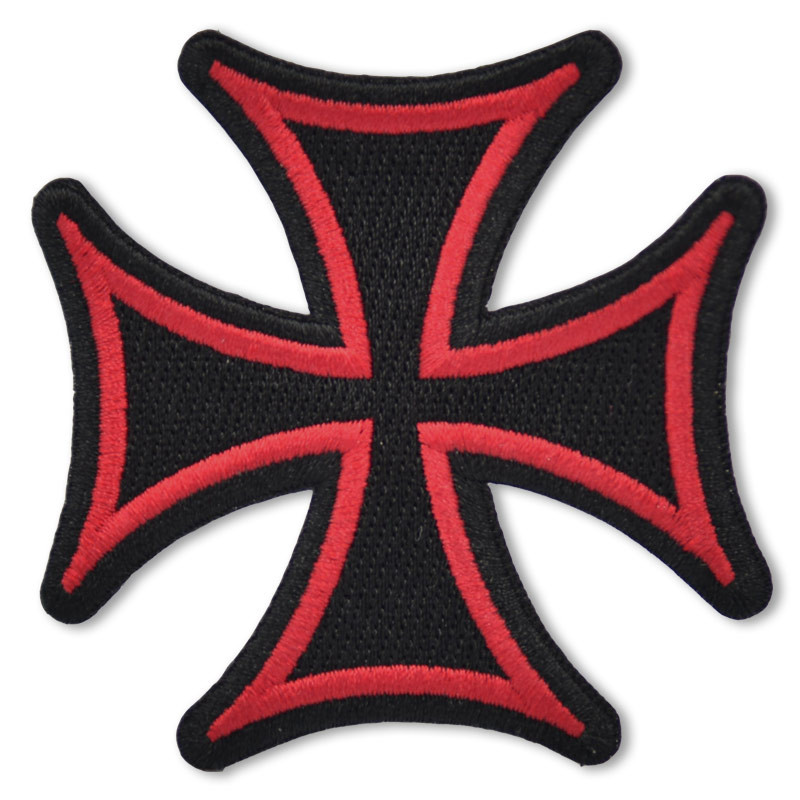Moto nášivka Kříž červený 7cm x 7cm