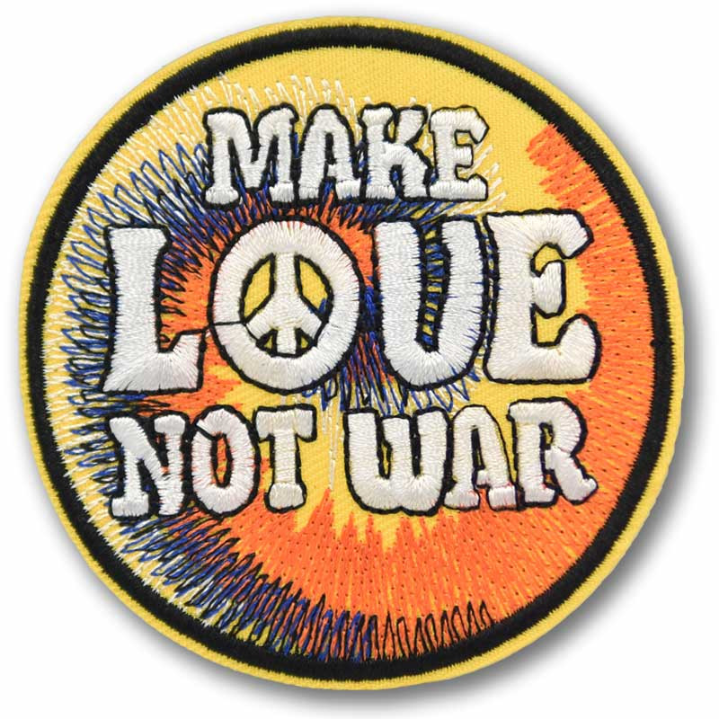 Nášivka Hippie Make Love Not War 8 cm