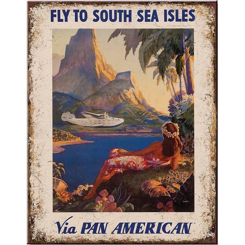 Plechová cedule Pan-Am South Sea 32 cm x 40 cm