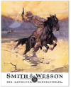 Plechová cedule Smith and Wesson hostiles 32 cm x 40 cm zm.