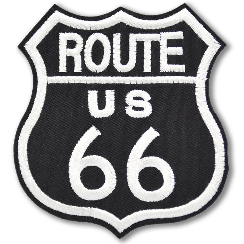 Moto nášivka Route 66 black 8 cm x 7,5 cm