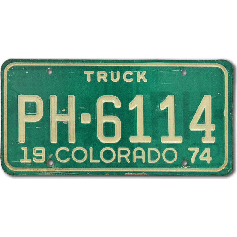 Americká SPZ Colorado Truck 1974 Green