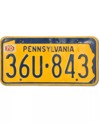 Americká SPZ Pennsylvania Yellow 36U 843