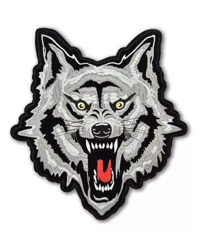 Moto nášivka Wolf Attack XXL na záda 30 cm x 32 cm