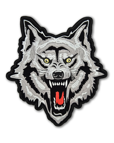 Moto nášivka Wolf Attack XXL na záda 30 cm x 32 cm