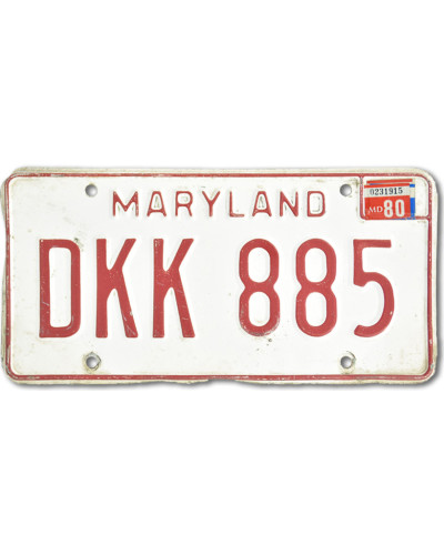 Americká SPZ Maryland White DKK 885