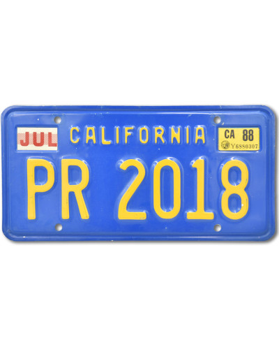 Americká SPZ California Blue PR 2018