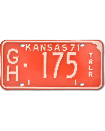 Americká SPZ Kansas 1971 vintage red GH 175