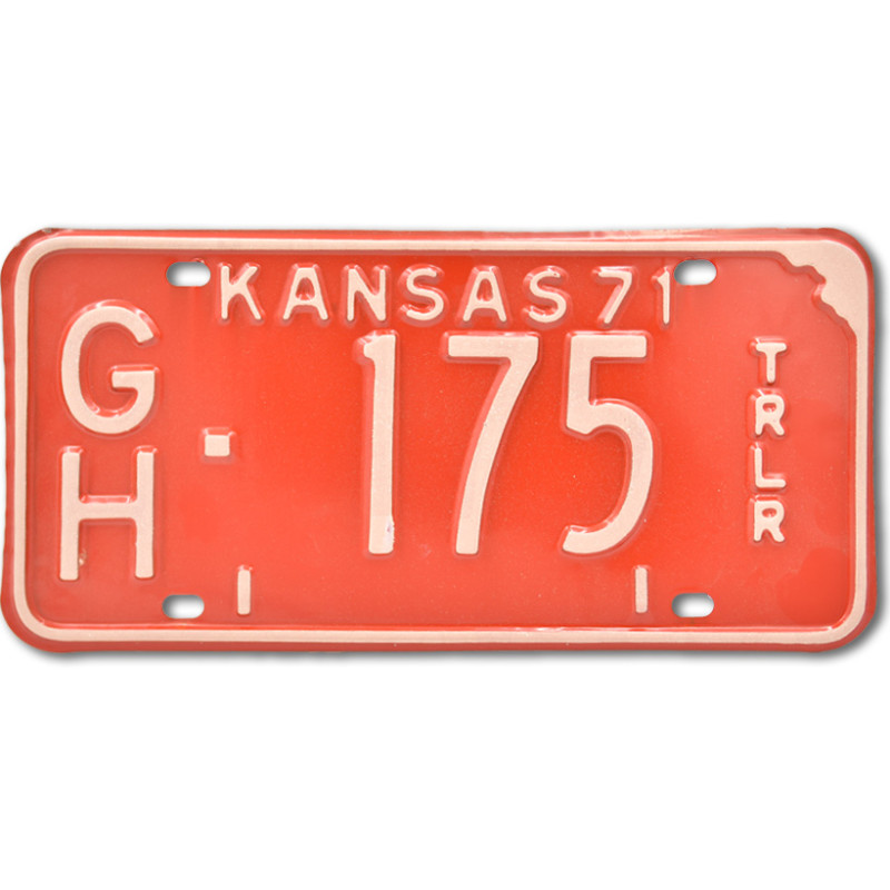 Americká SPZ Kansas 1971 vintage red GH 175