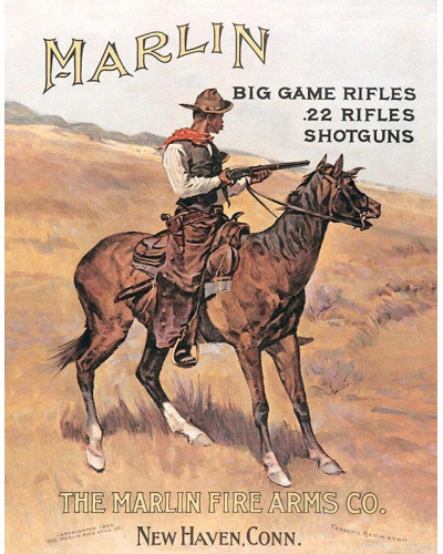 Plechová cedule Marlin Cowboy on Horse 32 cm x 40 cm