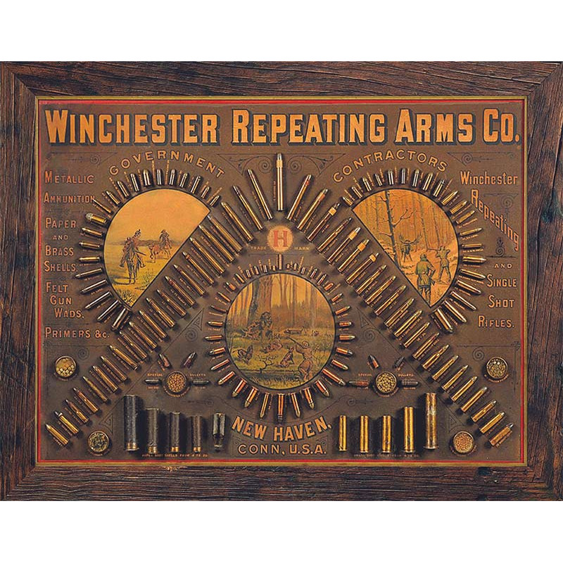 Plechová cedule Winchester Repeating Arms 32 cm x 40 cm