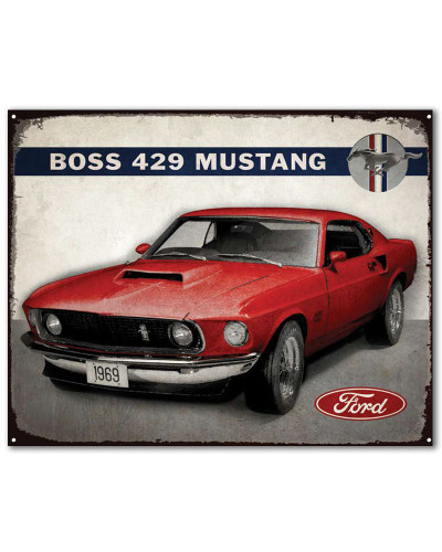 Plechová cedule Ford Mustang 1969 Boss 30 cm x 38 cm