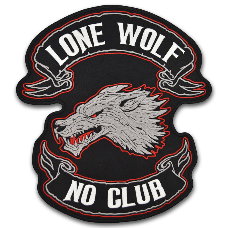Moto nášivka BS Lone Wolf Old XXL na záda 37 cm  x 33 cm