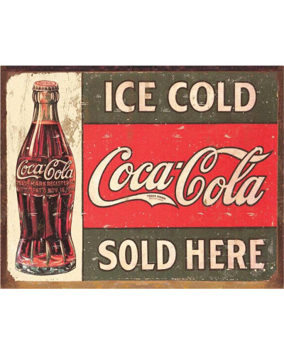 Plechová cedule Coca Cola 1916 Ice Cold 32 cm x 40 cm