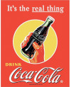 Plechová cedule Coca Cola Real Thing - Bottle 32 cm x 40 cm