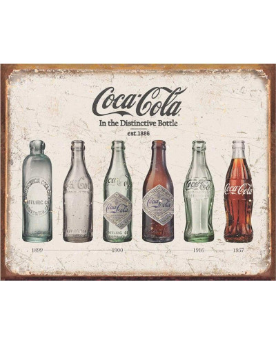 Plechová cedule Coca Cola  - Bottle Evolution 40 cm x 32 cm