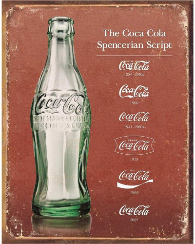 Plechová cedule Coca Cola - Script Heritage 32 cm x 40 cm