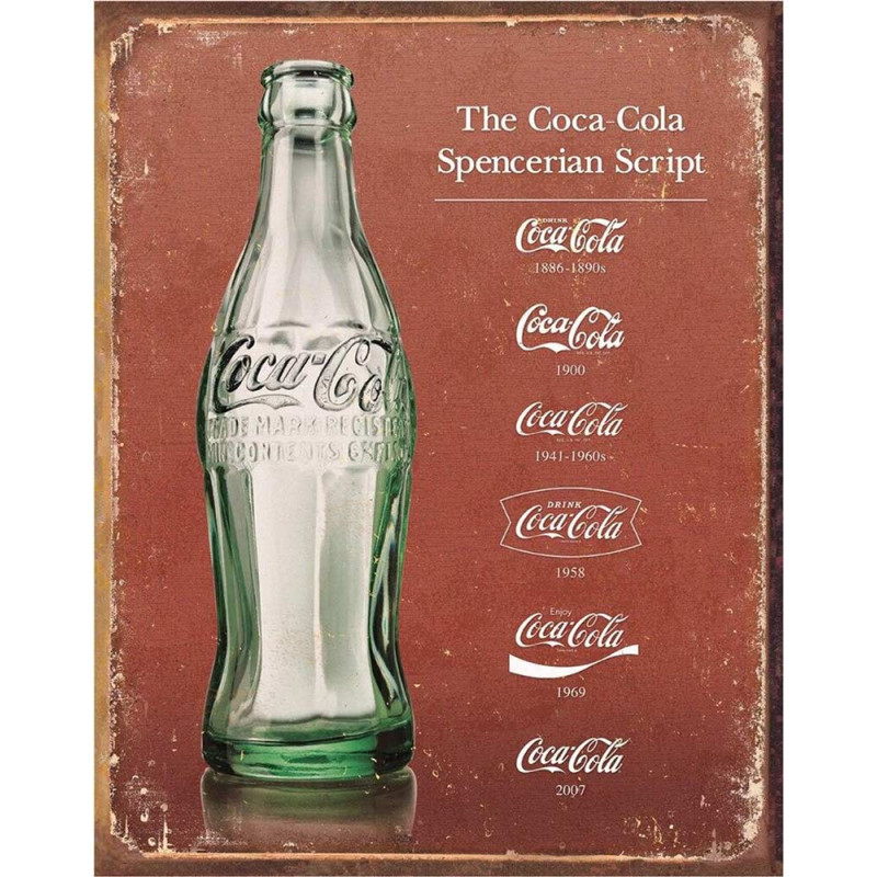 Plechová cedule Coca Cola - Script Heritage 32 cm x 40 cm