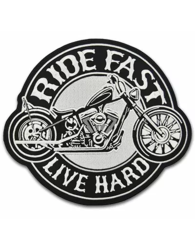 Moto nášivka Ride Fast Live Hard XXL na záda 28 cm