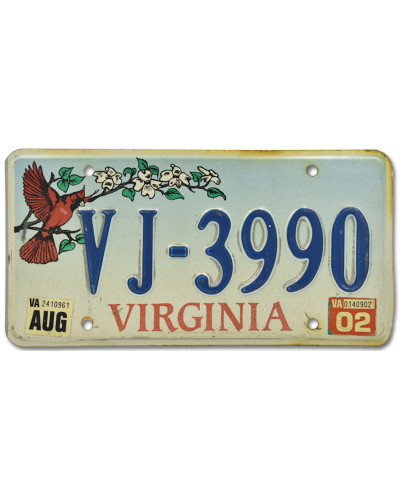 Americká SPZ Virginia Cardinal VJ 3990