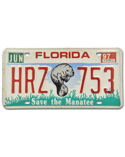 Americká SPZ Florida Manatee HRZ 753