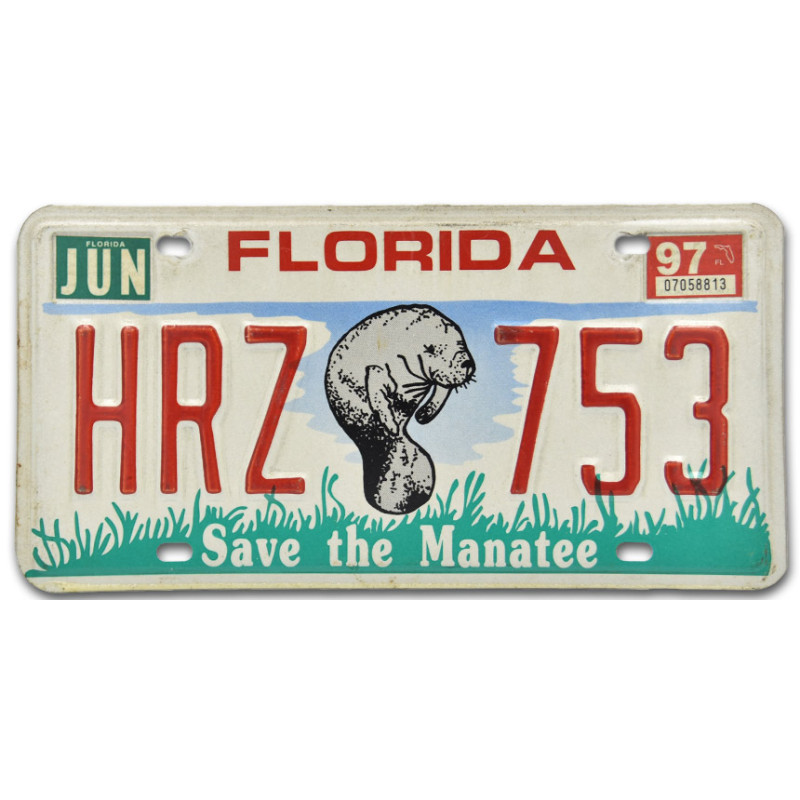 Americká SPZ Florida Manatee HRZ 753