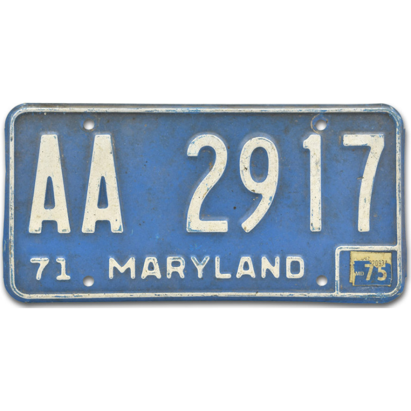 Americká SPZ Maryland Blue AA 2917 rear
