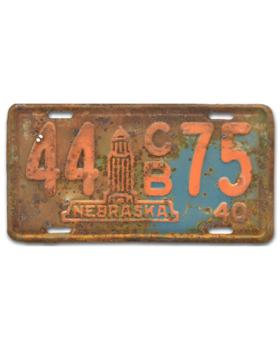 Americká SPZ Nebraska 1940 rear