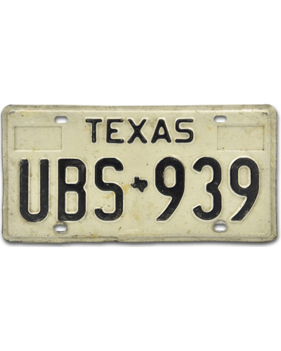 Americká SPZ Texas white UBS 939