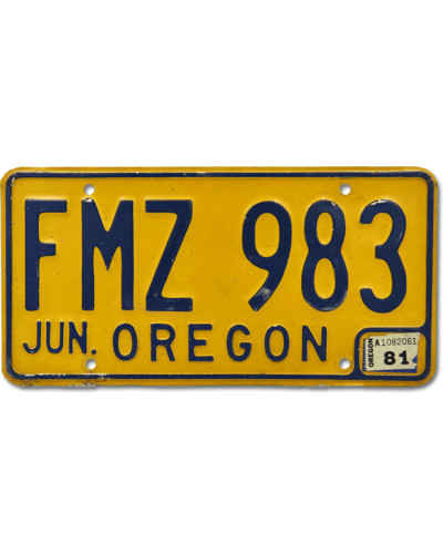 Americká SPZ Oregon Yellow FMZ 983