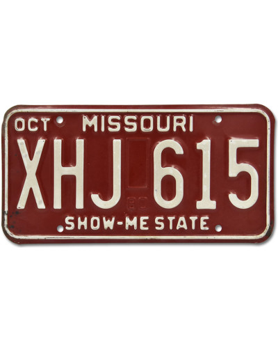 Americká SPZ Missouri Red XHJ 615