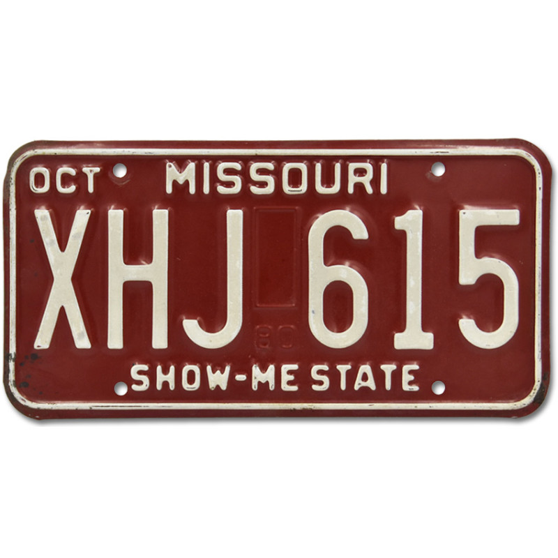 Americká SPZ Missouri Red XHJ 615