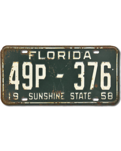 Americká SPZ Florida Sunshine State 1958 Green 49P-376