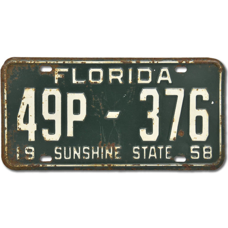 Americká SPZ Florida Sunshine State 1958 Green 49P-376