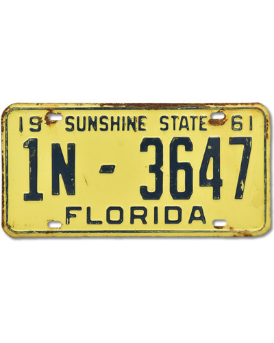 Americká SPZ Florida Sunshine State 1961 Yellow IN-3647