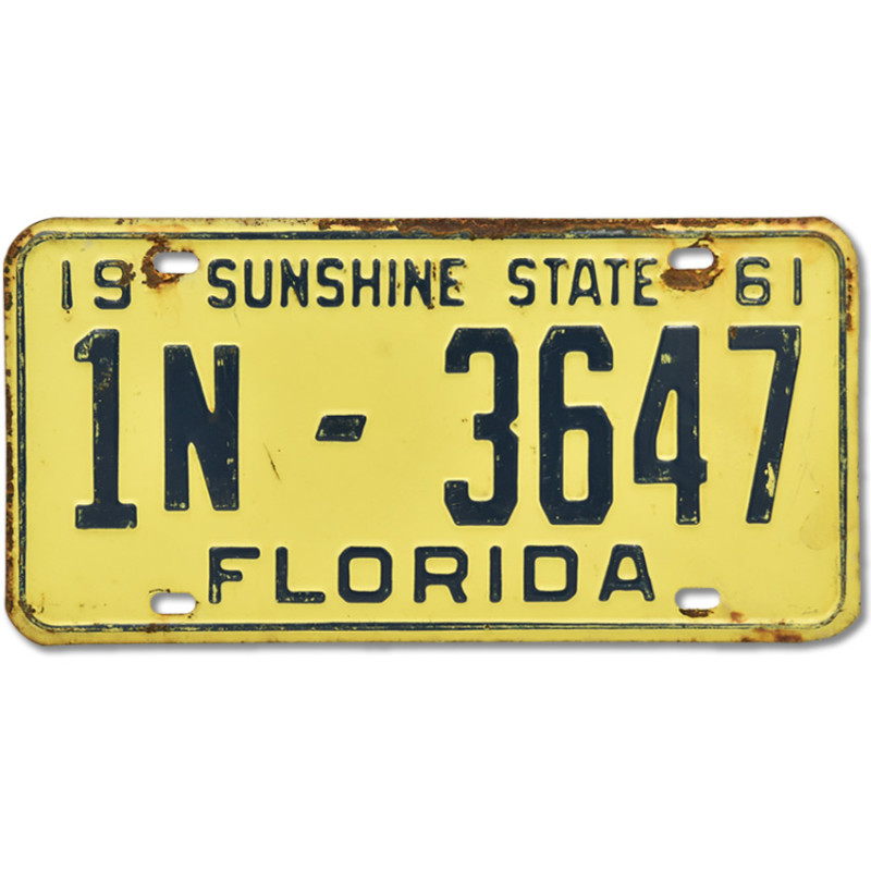 Americká SPZ Florida Sunshine State 1961 Yellow IN-3647