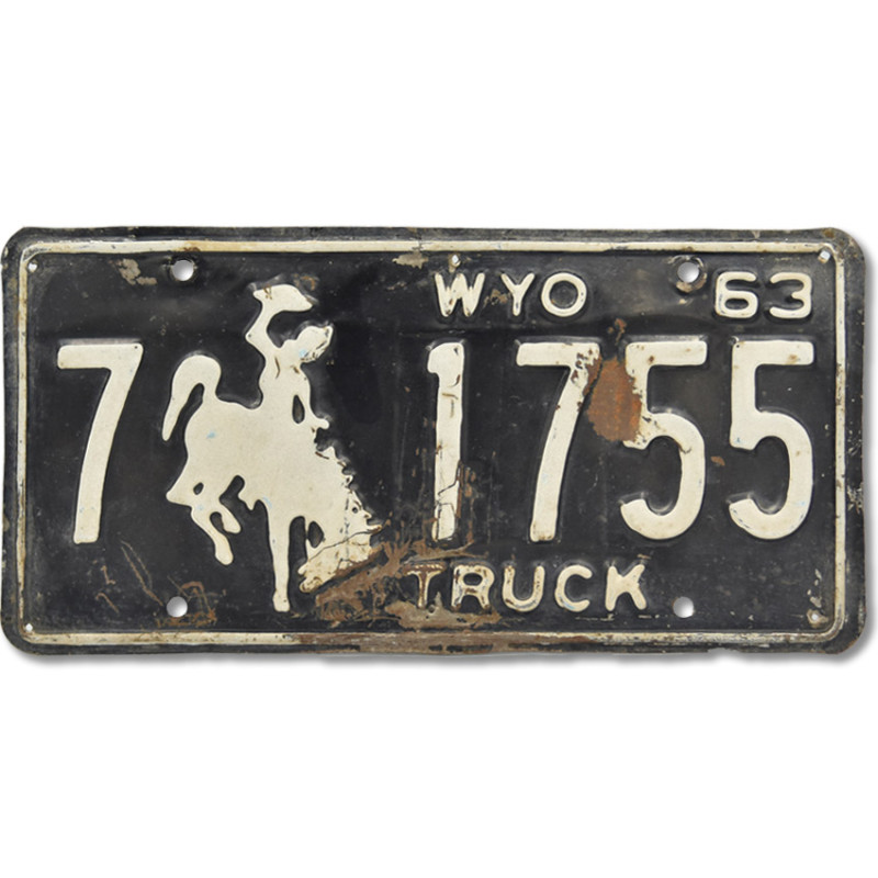 Americká SPZ Wyoming Truck 1963 Black 7-1155