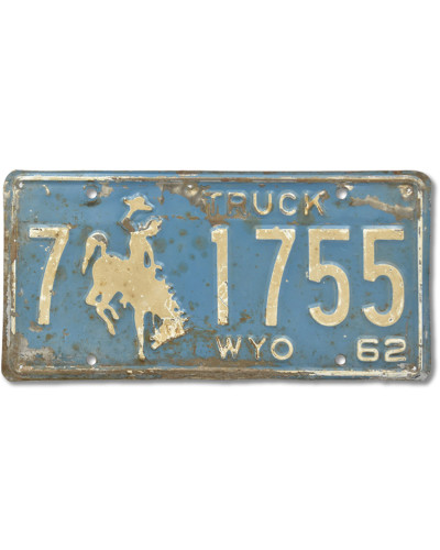 Americká SPZ Wyoming Truck 1962 Blue 7-1755