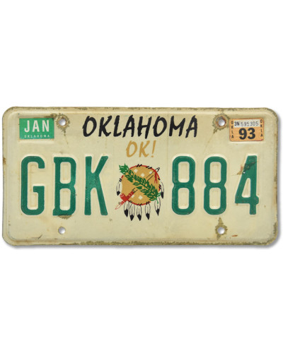 Americká SPZ Oklahoma OK GBK 884