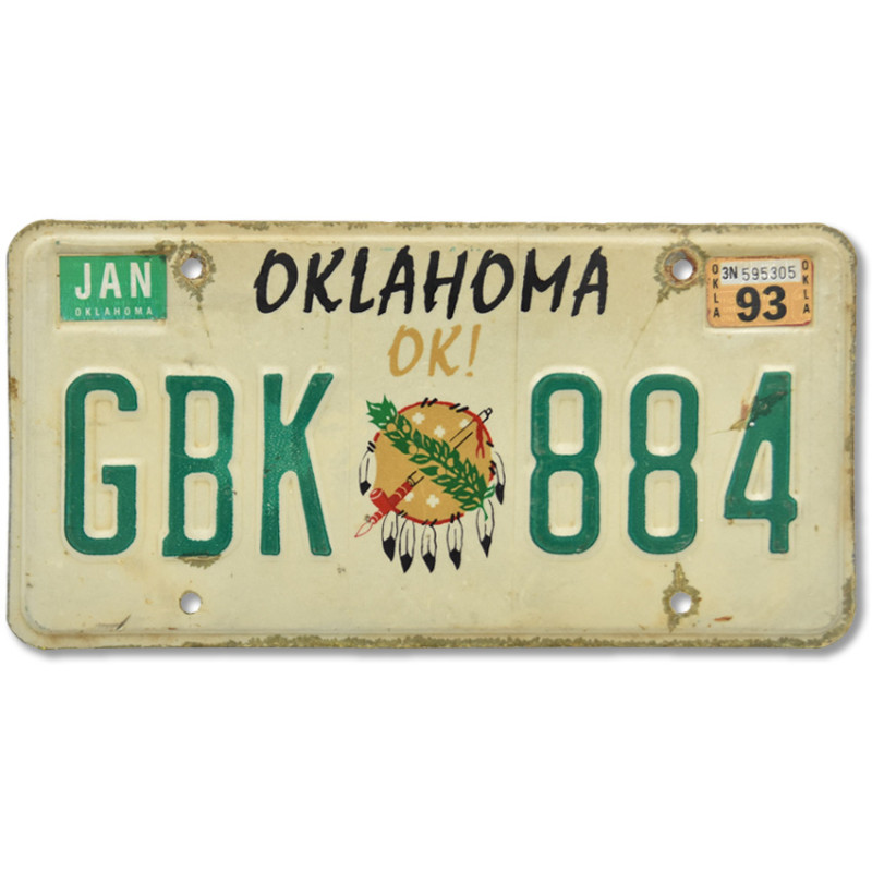 Americká SPZ Oklahoma OK GBK 884