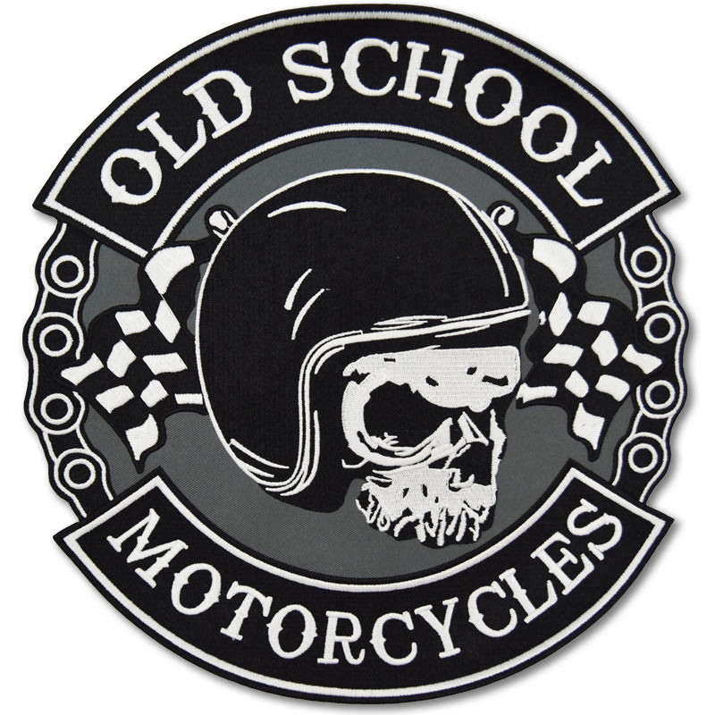 Moto nášivka Old School Motorcycles XXL na záda 27 cm