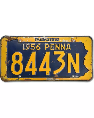Americká SPZ Pennsylvania 8443N 1956