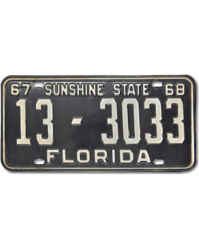 Americká SPZ Florida Sunshine State 1968 Black 13-3033