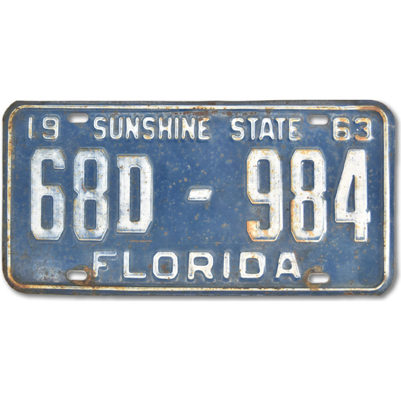 Americká SPZ Florida Sunshine State 1963 Blue 68D-984