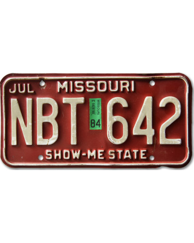 Americká SPZ Missouri Red NBT 642